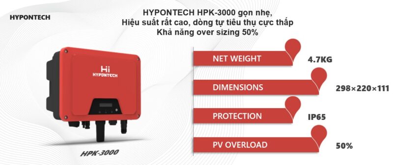 Inverter hòa lưới 3kW Hypontech HPK-3000 Inverter hòa lưới 3kW Hypontech HPK-3000