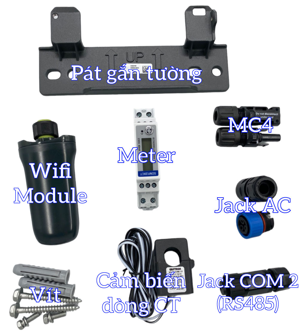 Phụ kiện kèm theo của Inverter hòa lưới 3kW Hypontech Phụ kiện kèm theo của Inverter hòa lưới 3kW Hypontech